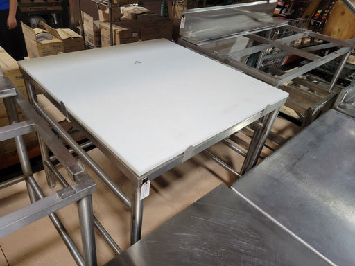 36" x 36" Poly Top Cutting Board Table with Open Bottom-cityfoodequipment.com