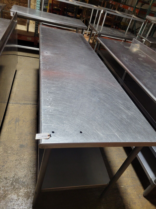 Used 92" x 30" Stainless Steel Work Table with SS Undershelf-cityfoodequipment.com