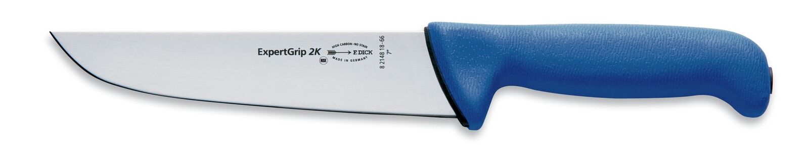 F. Dick (8214818-66) 7" Butcher Knife, Soft Blue Handle-cityfoodequipment.com
