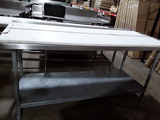 Used 96" x 24" Poly Top Cutting Board Table-cityfoodequipment.com