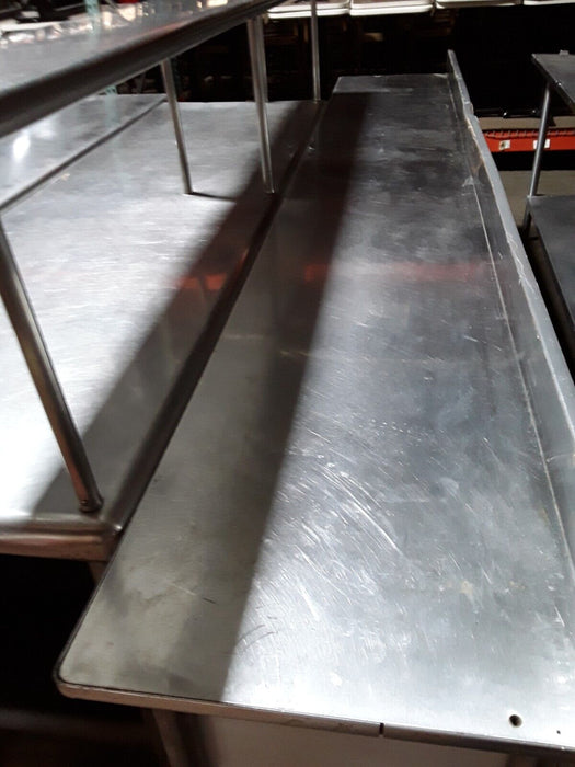 Used Custom 120" x 20" SS Work Table With Open Cabinets-cityfoodequipment.com