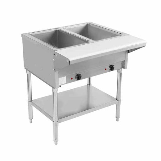 BevLes (2) Well Electric Steam Table, in Silver-cityfoodequipment.com