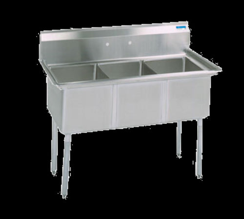 Stainless Steel 3 Compartments Sink w/ 18" x 18" x 12" D Bowls-cityfoodequipment.com