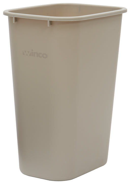 Wastebasket, 41 Qt, 15-1/4"W x 11"D x 19-5/8"H, Rectangular, LDPE, Beige (12 Each)-cityfoodequipment.com