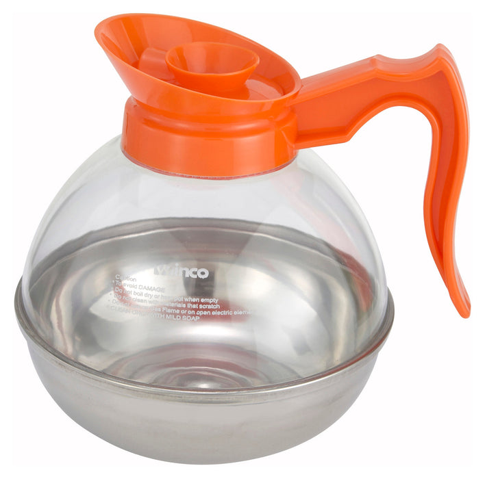 64oz Coffee Decanter, Orange, S/S Base (12 Each)-cityfoodequipment.com