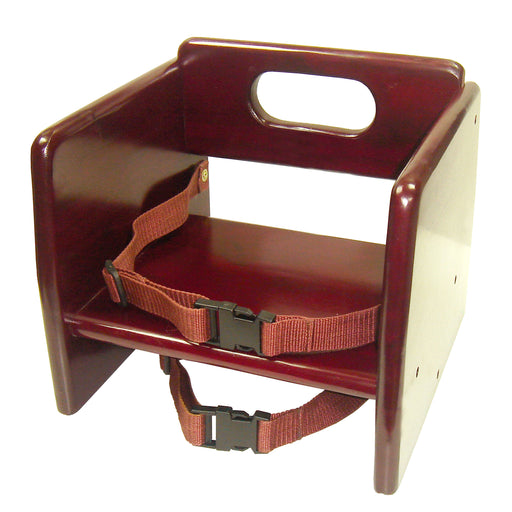 MAHOGONY FINISH WOOD STACKING BOOSTER SEAT, K/D LOT OF 1 (Ea)-cityfoodequipment.com