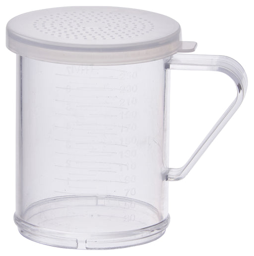 10oz Dredge with Clear Snap-on Lid, Small Hole (12 Set)-cityfoodequipment.com