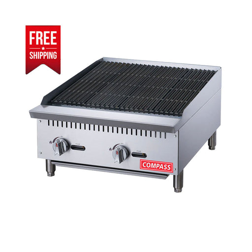 Compass PLG-DCCB24 24 in. W Countertop Charbroiler-cityfoodequipment.com