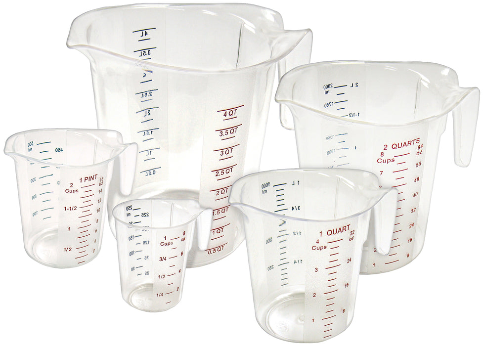 Measuring Cup Set, 5pcs, PC, Color Graduations (6 Set)-cityfoodequipment.com