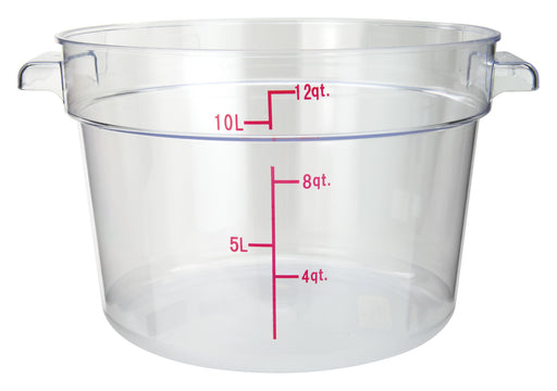 12qt Round Storage Container, Clear, PC (12 Each)-cityfoodequipment.com