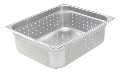 Perforated Steam Pan, Half Size 4"D, 22 Ga S/S (6 Each)-cityfoodequipment.com