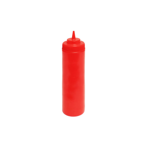 Thunder Group PLTHSB024RW 24 oz Wide Mouth Squeeze Bottle - Plastic, Red - 1, (pack)-cityfoodequipment.com