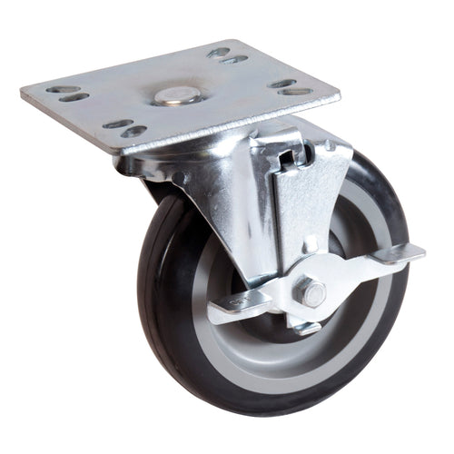 5" Swivel Universal Plate Caster With 3-1/2"x3-1/2"-cityfoodequipment.com