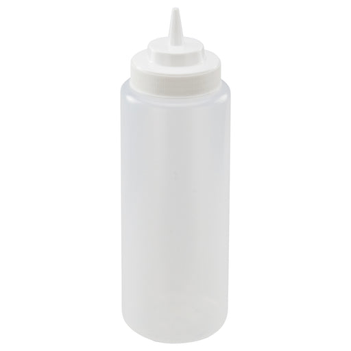 32oz Squeeze Bottles, Wide Mouth, Clear, 6pcs/pk (6 Pack)-cityfoodequipment.com