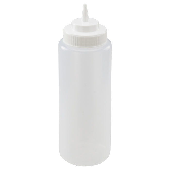 32oz Squeeze Bottles, Wide Mouth, Clear, 6pcs/pk (6 Pack)-cityfoodequipment.com