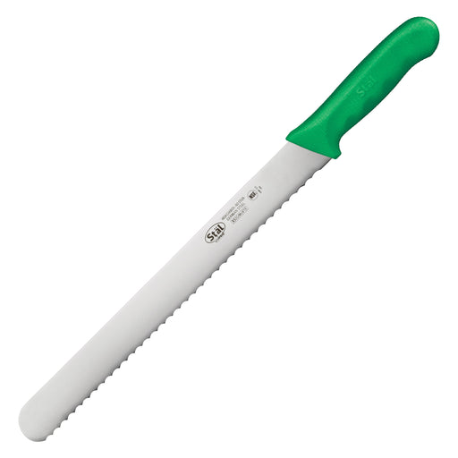 12" Wavy Edge Slicer, Green PP Hdl, Straight (6 Each)-cityfoodequipment.com