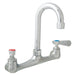 Workforce Standard Duty Faucet, 8" Gooseneck Spout, 8" O.C. Splash Mount-cityfoodequipment.com