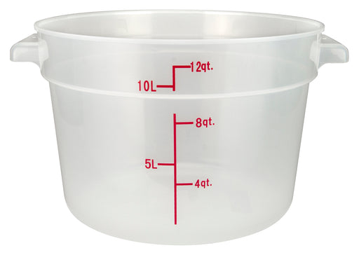 12qt Round Storage Container, Translucent, PP (12 Each)-cityfoodequipment.com