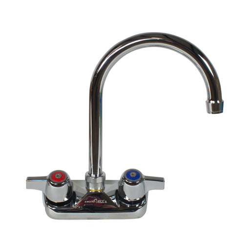 WorkForce Standard Duty Faucet, 5" Gooseneck Spout,4" O.C.Splash Mount-cityfoodequipment.com