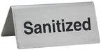 Tent Sign, "Sanitized" , S/S (12 Each)-cityfoodequipment.com