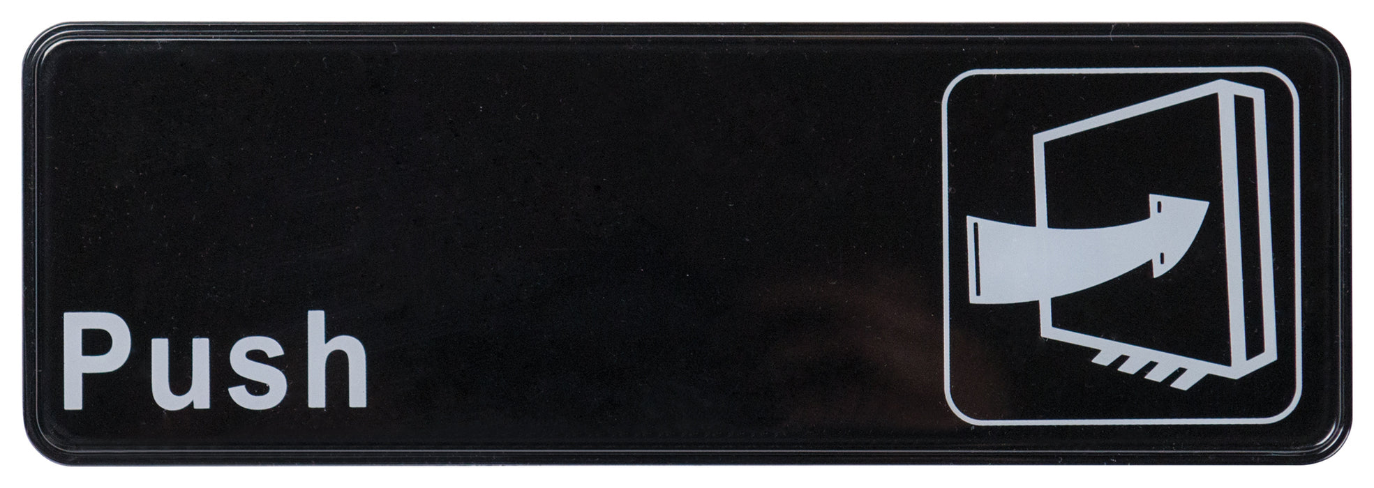 Information Sign, "Push", 3" x 9", Black (12 Each)-cityfoodequipment.com