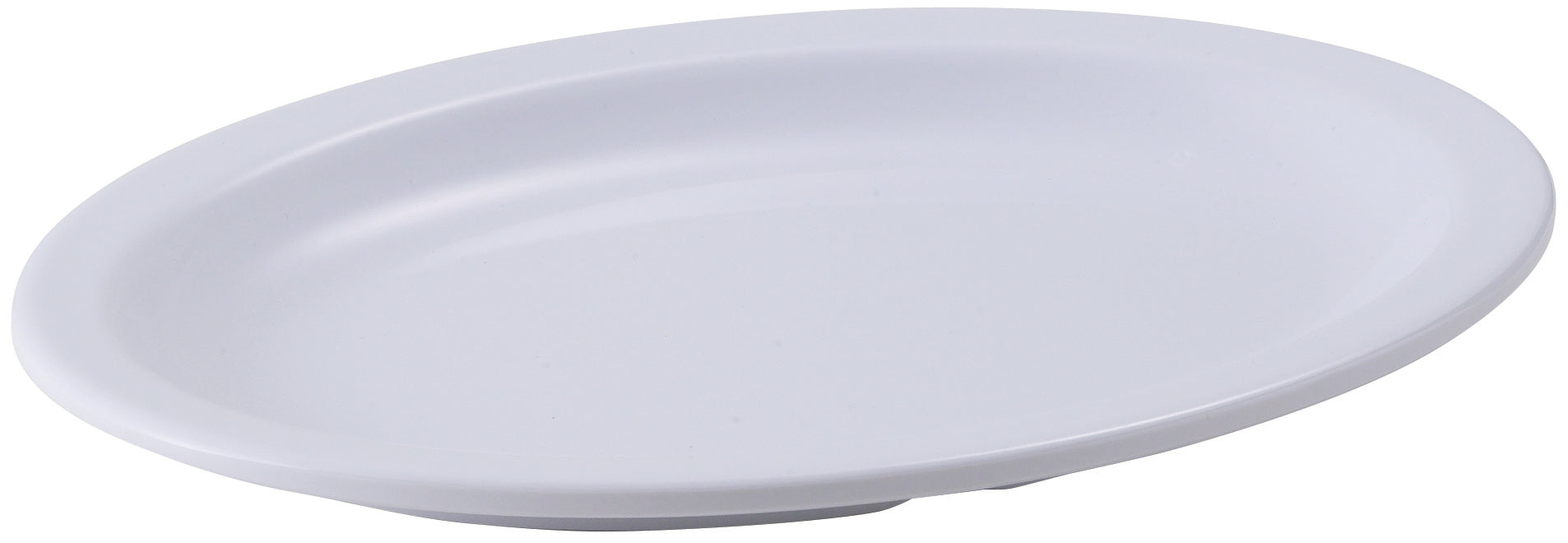 9-3/4" x 6-3/4" Melamine Oval Platters, Narrow Rim, White (2 Dozen)-cityfoodequipment.com