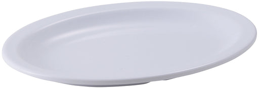 9-3/4" x 6-3/4" Melamine Oval Platters, Narrow Rim, White (2 Dozen)-cityfoodequipment.com