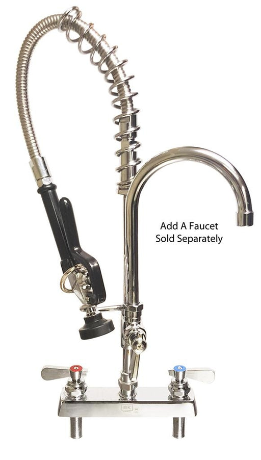 Mini Pre-Rinse 8" O.C. Faucet, Reduced Size For Small Spaces W/ BKF-8DM-cityfoodequipment.com