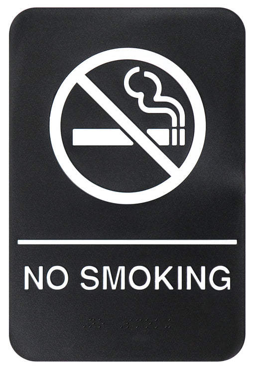 Information Sign, "No Smoking Area", 6" x 9", Braille (12 Each)-cityfoodequipment.com