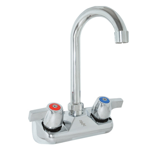 WorkForce Standard Duty Faucet, 5" Gooseneck Spout,4" O.C.Splash Mount-cityfoodequipment.com
