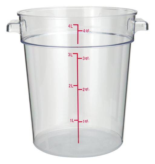 4qt Round Storage Container, Clear, PC (12 Each)-cityfoodequipment.com