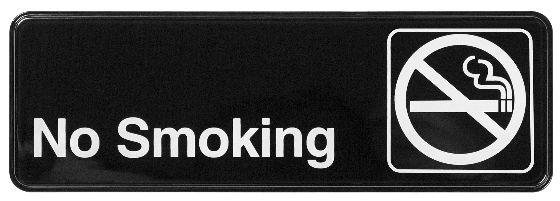 Information Sign, "No Smoking", 3" x 9", Black (12 Each)-cityfoodequipment.com