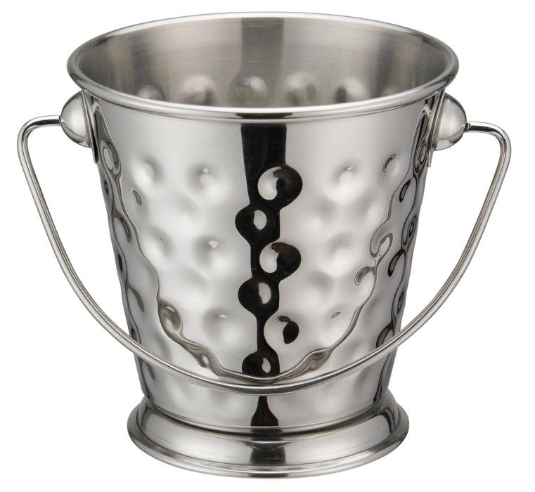 Mini Pail, 3-1/2"Dia x 3-5/8"H, Hammered, Stainless Steel (12 Each)-cityfoodequipment.com