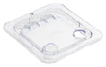 Hinged Lid Cover for SP7602/7604/7606, 1/6 Size, Peg Hole, Notched, Clear. (12 Each)-cityfoodequipment.com