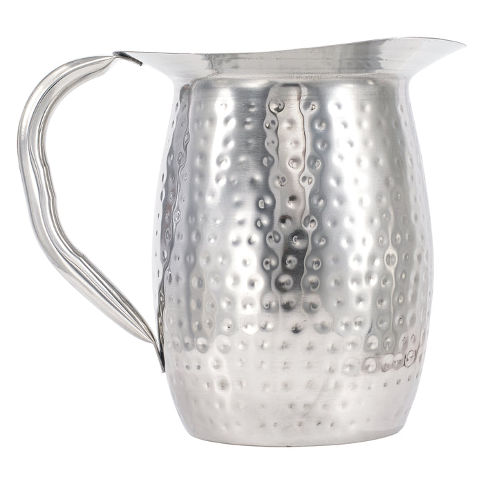 2 Quart Bell Pitcher, Hammered, S/S (12 Each)-cityfoodequipment.com
