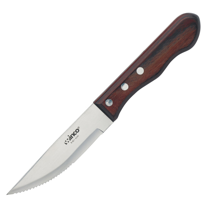 Jumbo Steak Knives, 4-3/4" Blade, Pointed Tip, Polywood Handle ,6pcs/Pack (6 Pack)-cityfoodequipment.com