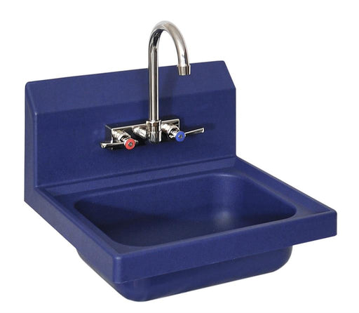 ION™ Blue Antimicrobial Hand Sink w/ Faucet, 2 Holes 14" x 10" x 5"-cityfoodequipment.com