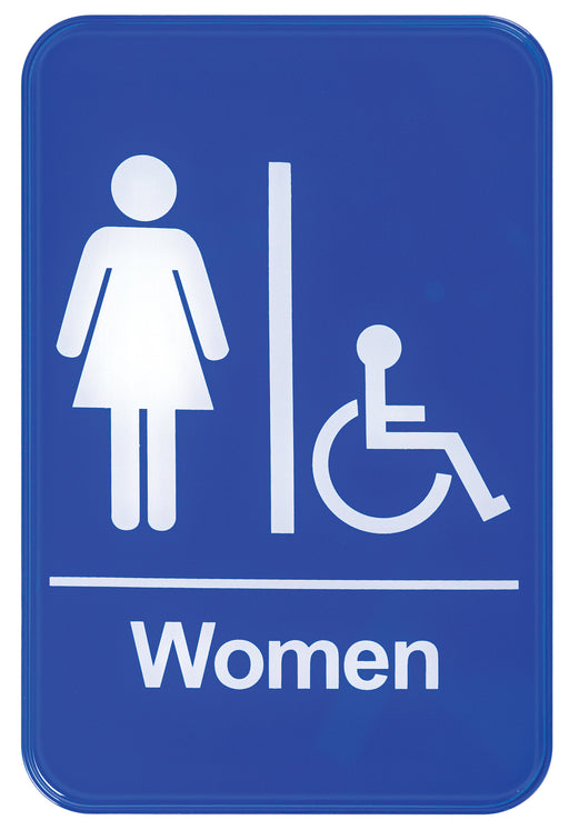 Information Sign, "Women", 6" x 9", Blue (12 Each)-cityfoodequipment.com
