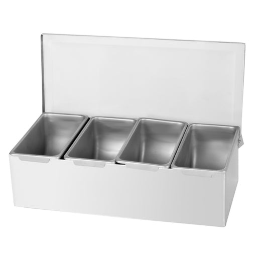 4 S/S COMPARTMENT CONDIMENT LOT OF 1 (Ea)-cityfoodequipment.com
