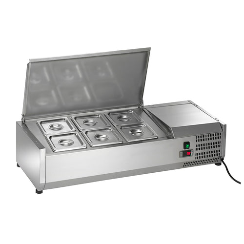 Refrigerated Counter-Top Prep Unit, 39-1/2"W, includes (6) 1/6 stainless pans, c-cityfoodequipment.com
