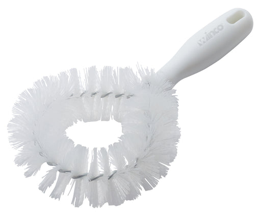 Vegetable Brush,9-1/4"L x 4-3/4"W, Firm Bristles, Plastic Handle, White (12 Each)-cityfoodequipment.com