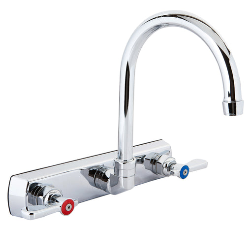 Optiflow Solid Body Faucet, 3.5" Gooseneck Spout, 8" O.C. Splash Mount-cityfoodequipment.com