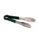 10" STAINLESS TONG, GREEN LOT OF 12 (Ea)-cityfoodequipment.com