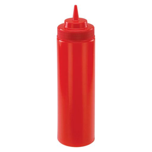 24oz Squeeze Bottles, Wide Mouth, Red, 6pcs/pk (8 Pack)-cityfoodequipment.com