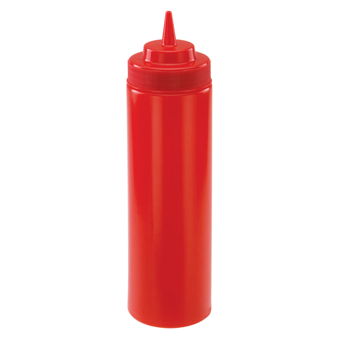 24oz Squeeze Bottles, Wide Mouth, Red, 6pcs/pk (8 Pack)-cityfoodequipment.com