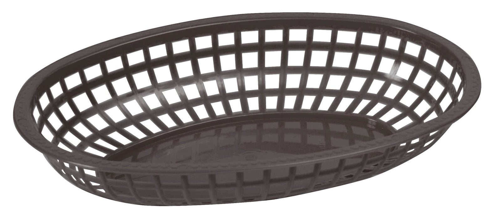 Fast Food Baskets, Oval, 10-1/4" x 6-3/4" x 2", Black (3 Dozen)-cityfoodequipment.com