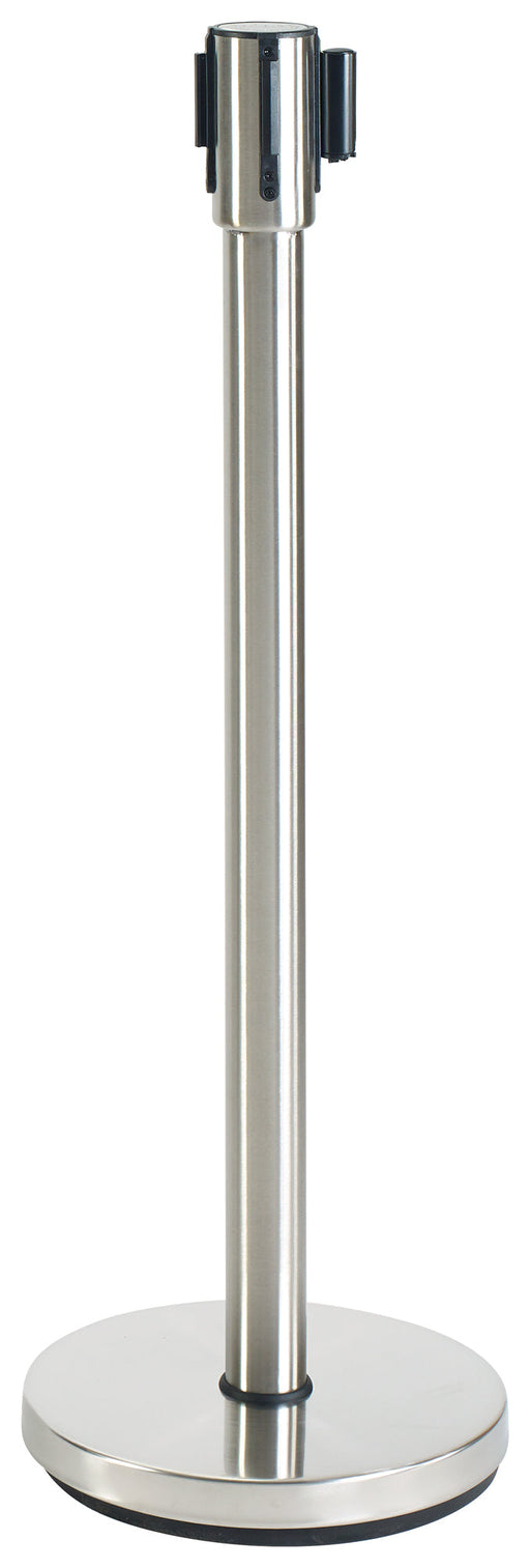 34" Stanchion Post, S/S, 6-1/2' Retractable Belt (2 Each)-cityfoodequipment.com