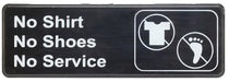 Sign 9" x 3" x 1/8", No Shirt, No Shoes, No Service QTY-12-cityfoodequipment.com