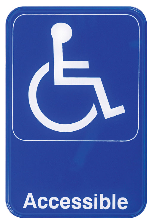 Information Sign, "Accessible", 6" x 9", Blue (12 Each)-cityfoodequipment.com