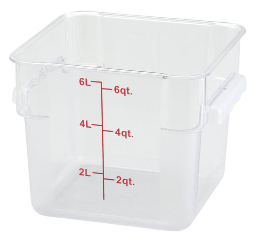 6qt Square Storage Container, Clear, PC (12 Each)-cityfoodequipment.com